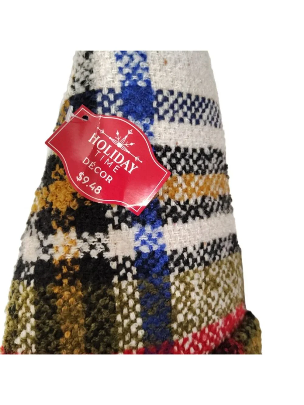 Holiday Time Christmas Gnome Plaid Hat Festive Decor 10 Inch Tall Rustic Design